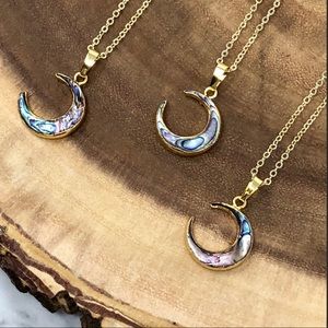 Crescent Moon carved Abalone